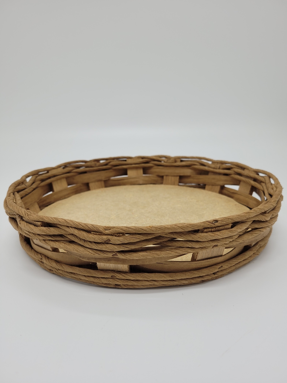 PYREX Basket 229 Woven Round Decorative Natural Brown Wood Wicker USA Made